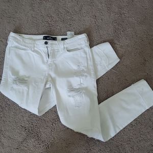 White, distressed Hollister skinnies